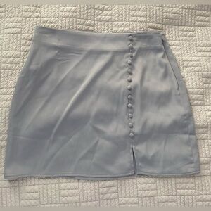 Forever 21 Elegant Grayish Blue Button-Detail Skirt